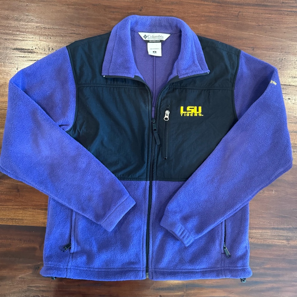 Columbia Purple LSU Fleece Jacket with LSU Logo